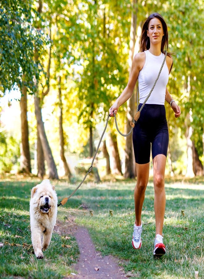 مايل هاي لايف طوق كلاب Mile High Life بدون استخدام اليدين، طوق كروسبودي للخصر مع وصلة من الجلد الطبيعي، طوق انزلاقي متعدد الوظائف قابل للتعديل للمشي مع الكلاب والجري (أسود كاكي، 8 أقدام) - Image 2